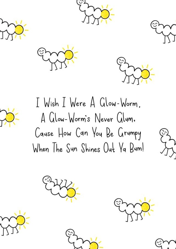 Glow Worm Poem Card created by ohbeccalee
