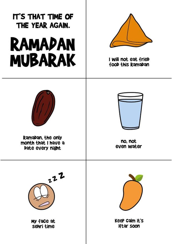 Quirky Ramadan Mubarak Card created by DesignbyK_Creations