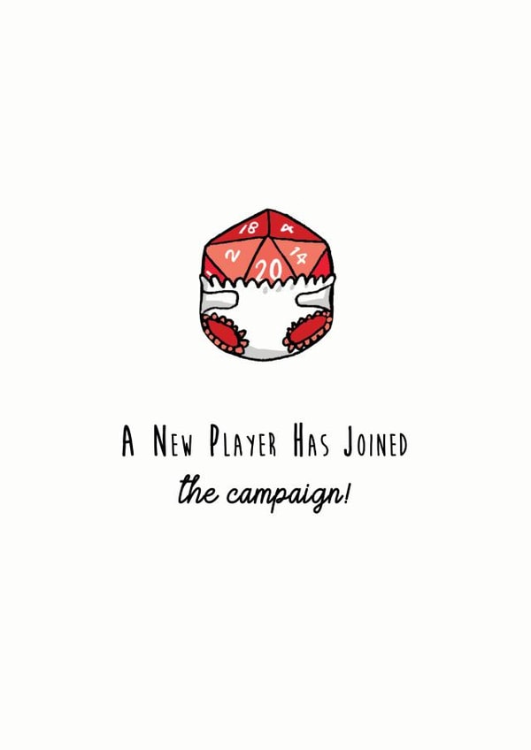 Dungeons and Dragons New Baby Card created by Lara King Draws