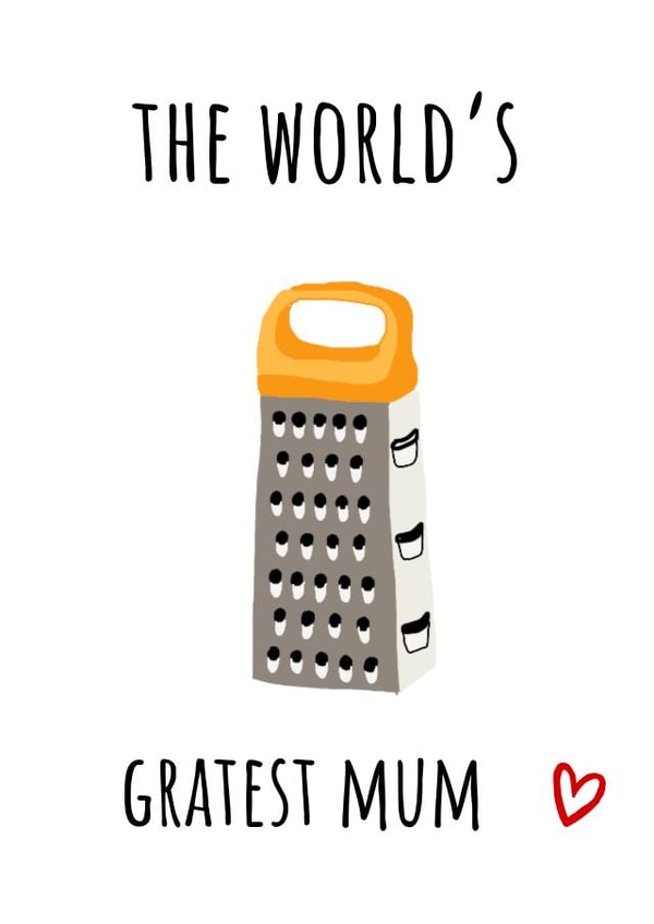 Worlds greatest mum funny pun cheese for mum mom created by Amy (Hedgecards)