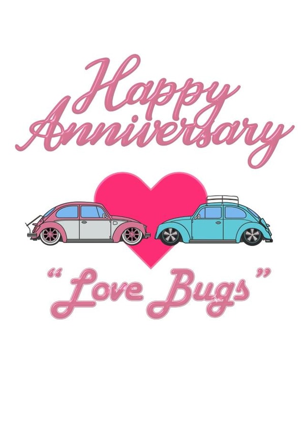 Happy Anniversary "Love Bugs" Card created by RevThreads