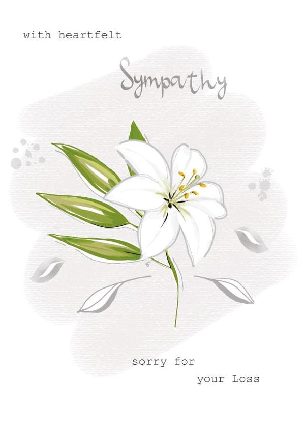 Lily heartfelt sympathy card created by SABIVO Design by Sabina