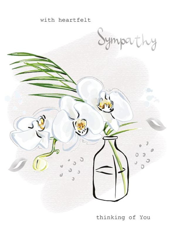 Orchid sympathy card created by SABIVO Design by Sabina