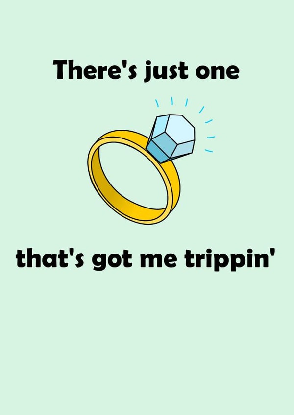 Pun engagement ring card created by The Fixby Fox