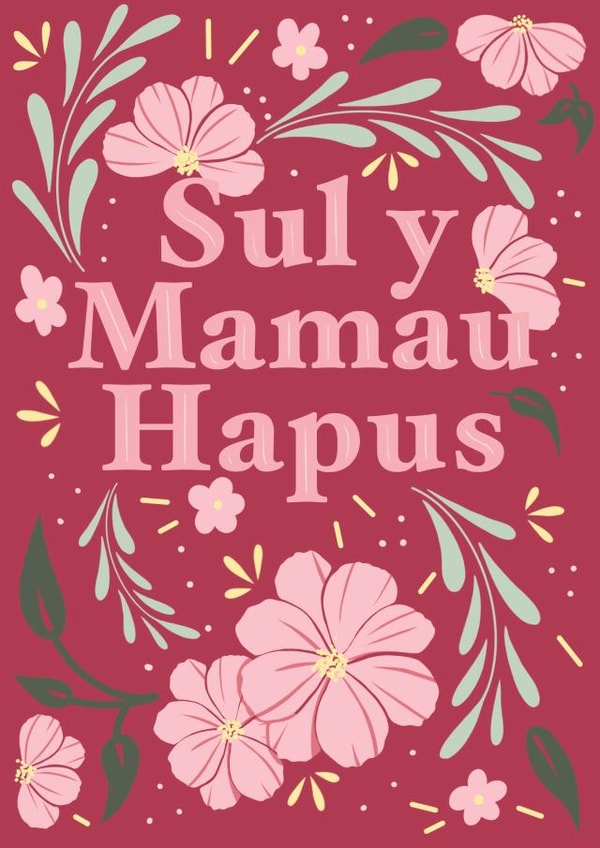 Welsh Mother’s Day mum mom mummy floral card created by The Girl Next Draw Cards