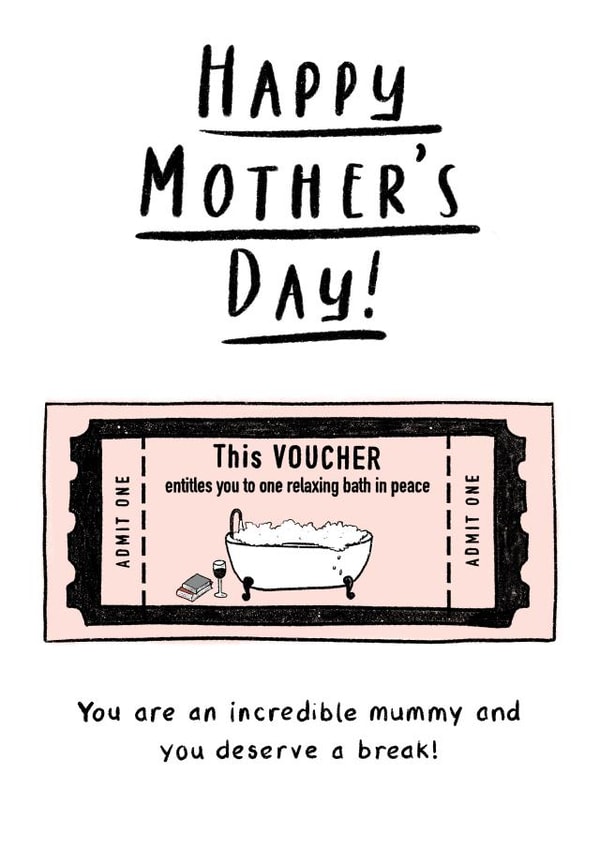 Mother's Day Bath Voucher Card created by Fonts and Scribbles