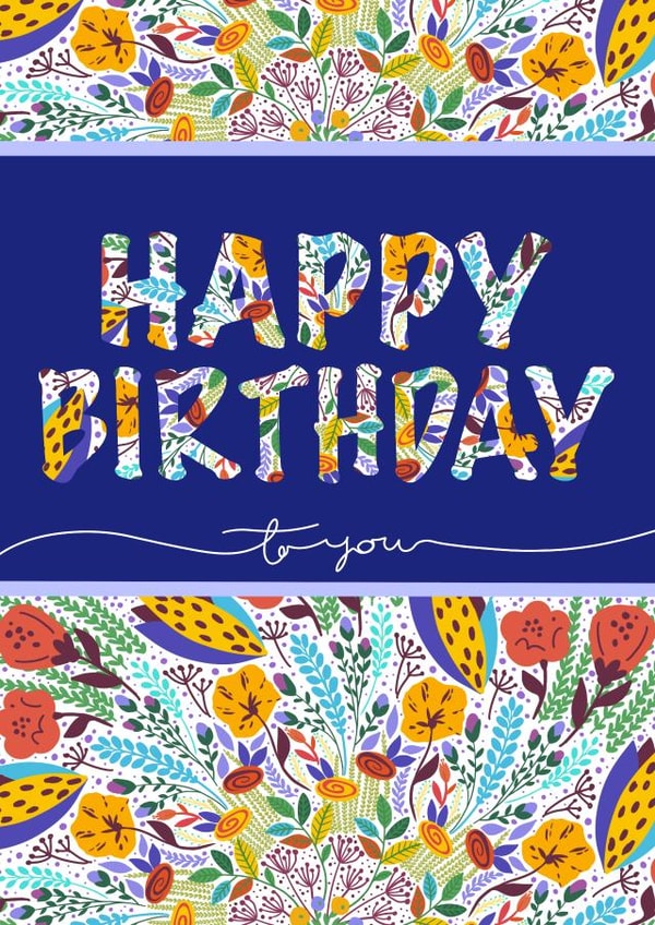 Bright Floral Happy Birthday created by LaraLouWho