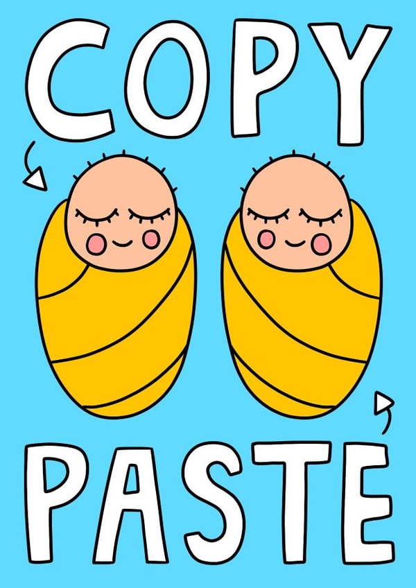 Copy and paste twin baby card created by Wafflemamaart