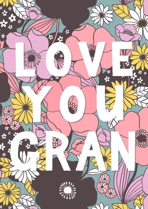 Love You Gran vintage floral Mother's Day card created by Rebecca McConnachie