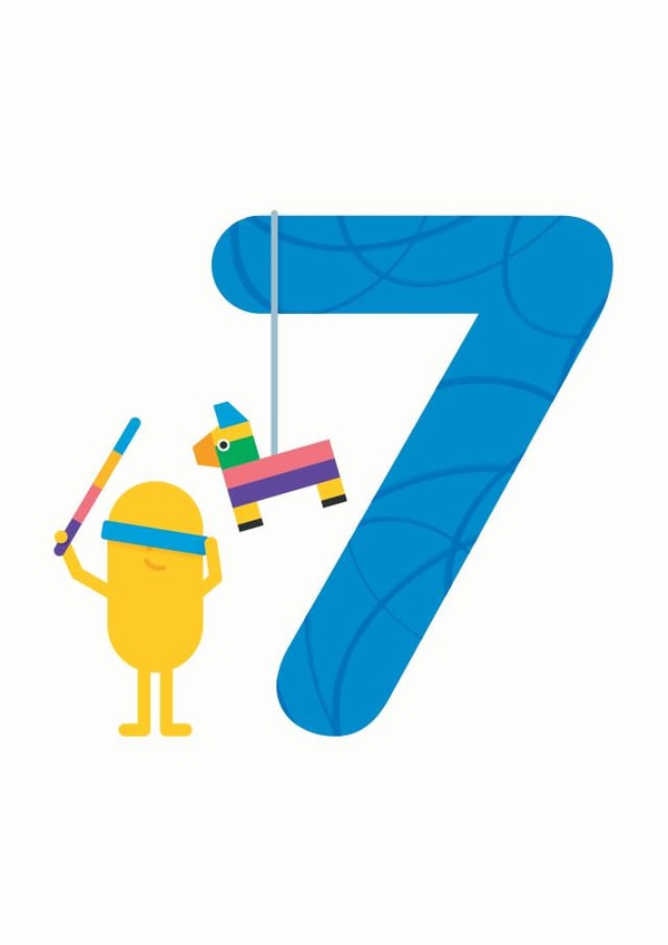 7th Birthday Card 1002 created by Hello Squid