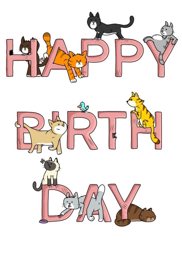 Cats birthday created by Cumbertoons