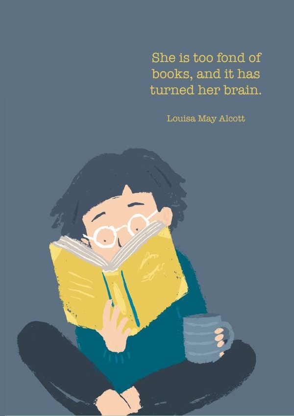 She is too fond of books... created by Claire Keay