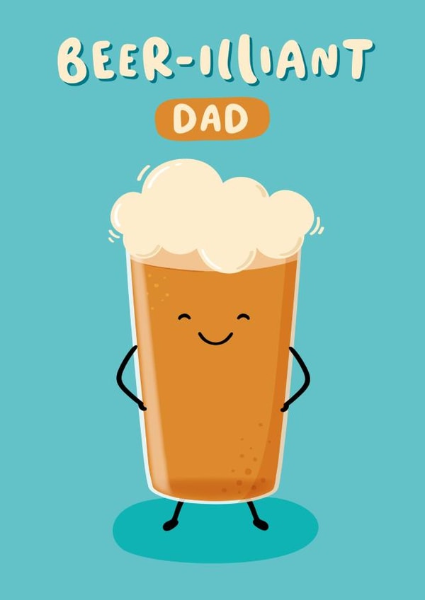 Beer-illiant Dad Card created by Macie Dot Doodles