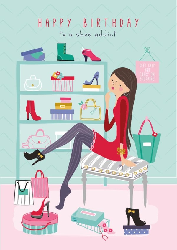 Happy Birthday Shopaholic Shoe Addict Lady created by Little Stringers