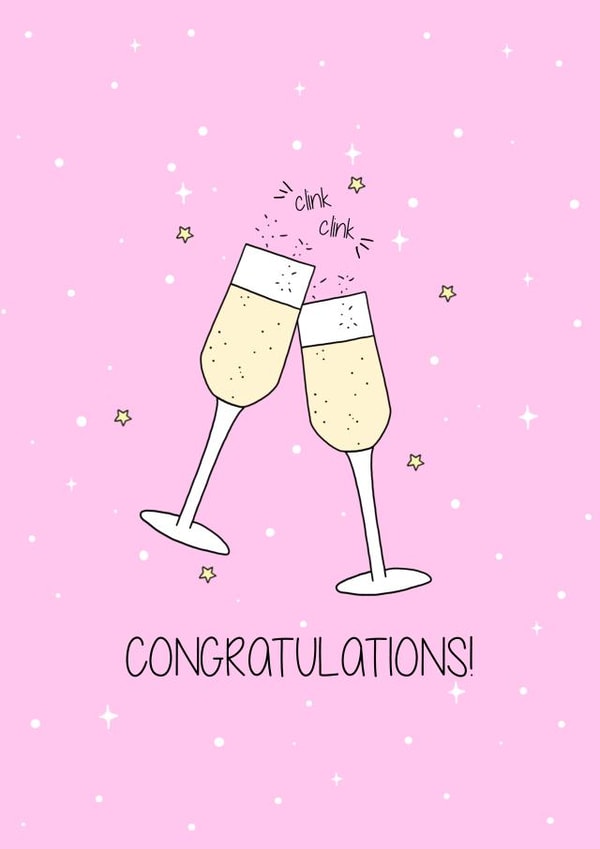 Congratulations Pink Fizz Card created by Doodledug Designs