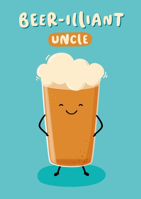 Beer-illiant Uncle Card created by Macie Dot Doodles