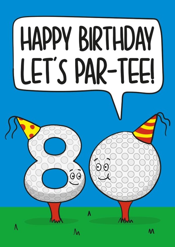 80th Birthday Golf Pun Card created by TeePee Creations