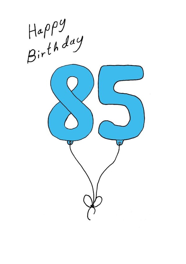85 blue balloon birthday card created by A Ray of Sunshine Cards
