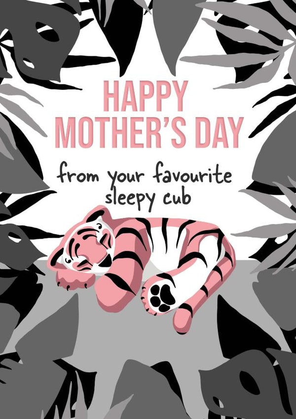 Sleepy Tiger Mother's Day Card created by Linda designs