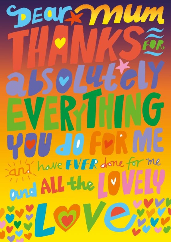 THANKS MUM created by Dave Sutton