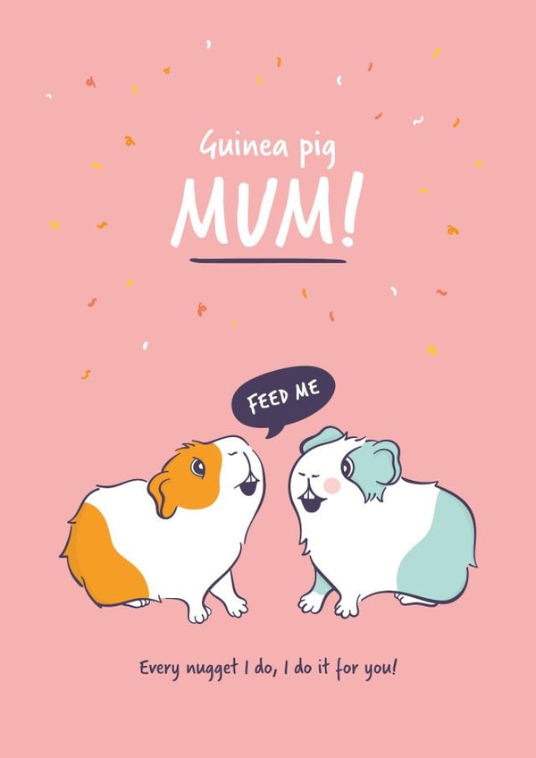 Guinea Pig Mother's Day Card or Birthday Card for a guinea pig mum! created by Goofy Guineas