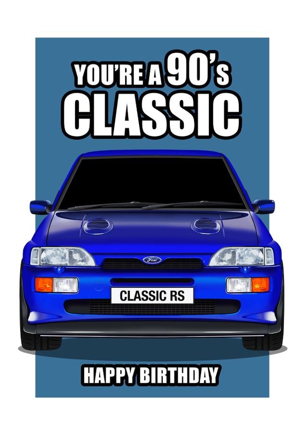 90'S CLASSIC CAR BIRTHDAY CARD created by RetroMotion Artwork