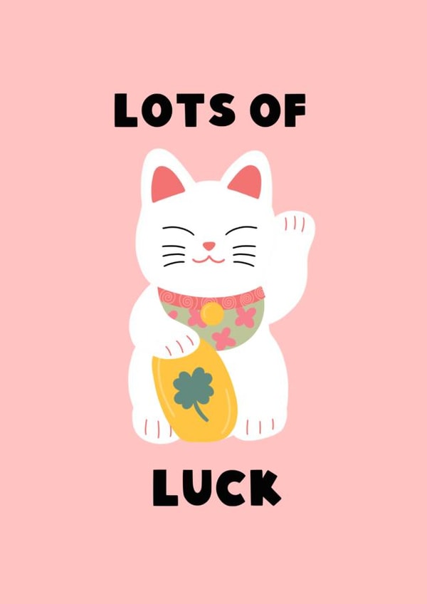 Lucky Cat Good Luck Card created by This Gal Designs