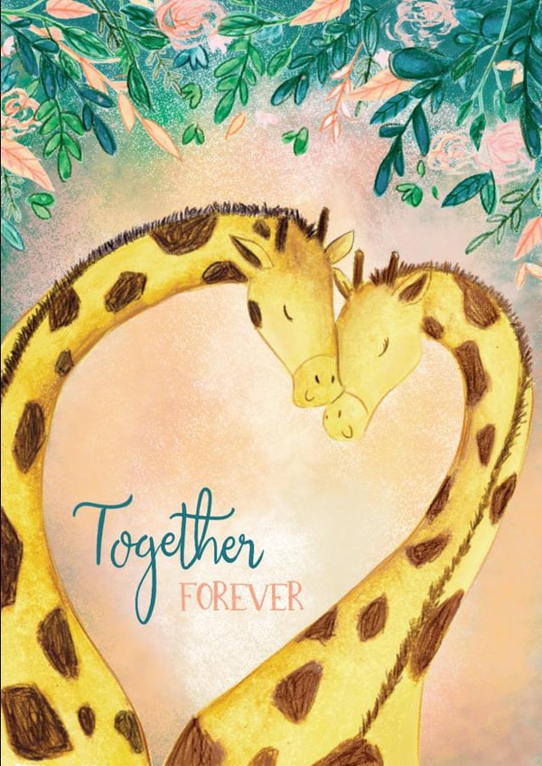 Together Forever, Giraffes in Love created by Abigail H Illustrates