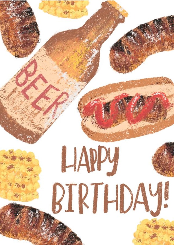 BBQ Birthday card created by Abigail H Illustrates