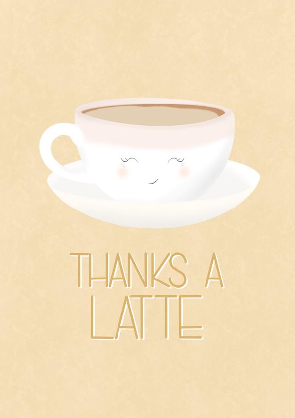 Thanks a Latte Cute Thank You Card created by Moo Cow Design