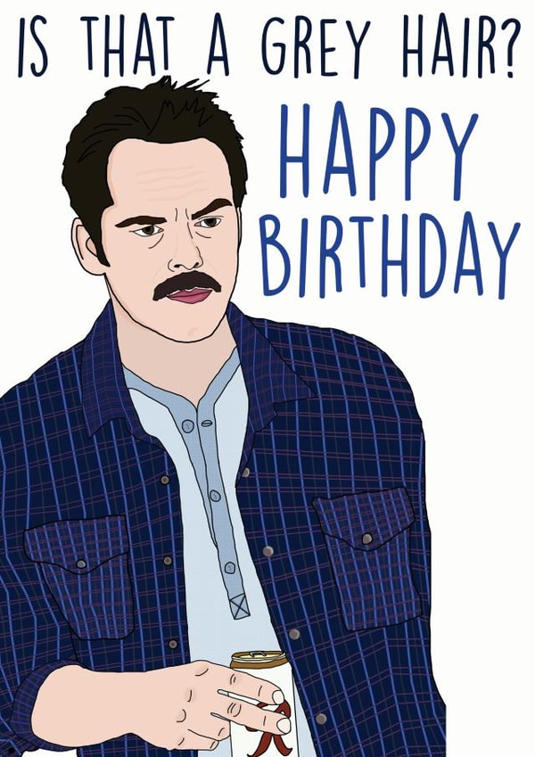 Twilight Saga Inspired Charlie Swan birthday card. Is that a grey hair? created by The Pug Cartel
