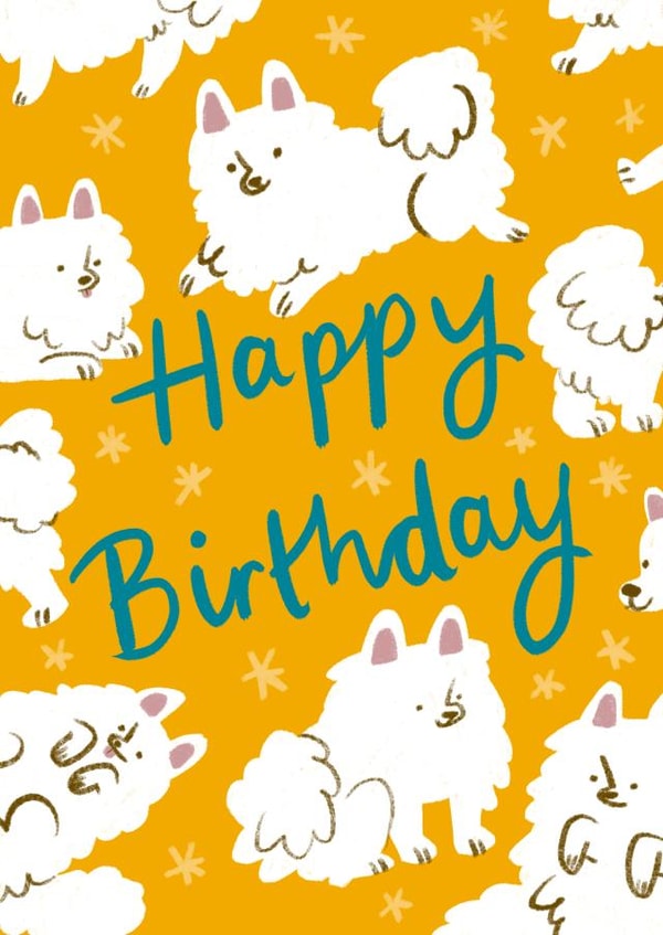 Samoyed Happy Birthday created by Jennifer Mae Spooner