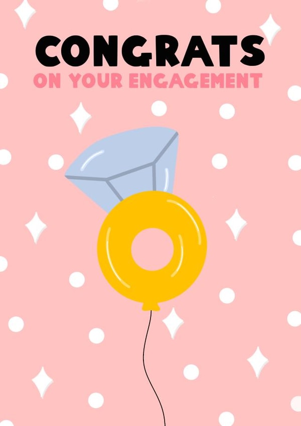 Pretty Proposal Balloon - Congratulations On Your Engagement Card created by This Gal Designs