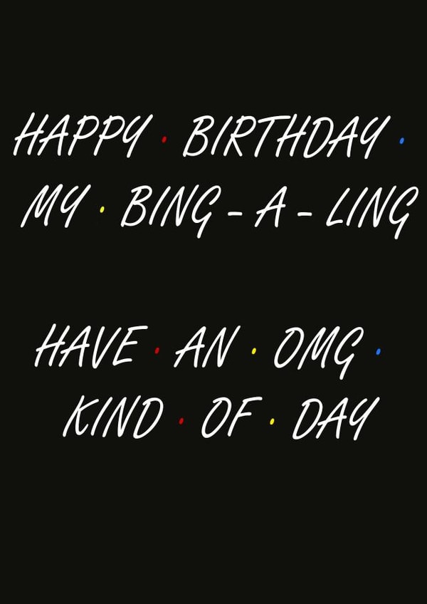 Bing a ling birthday card created by GB Cards