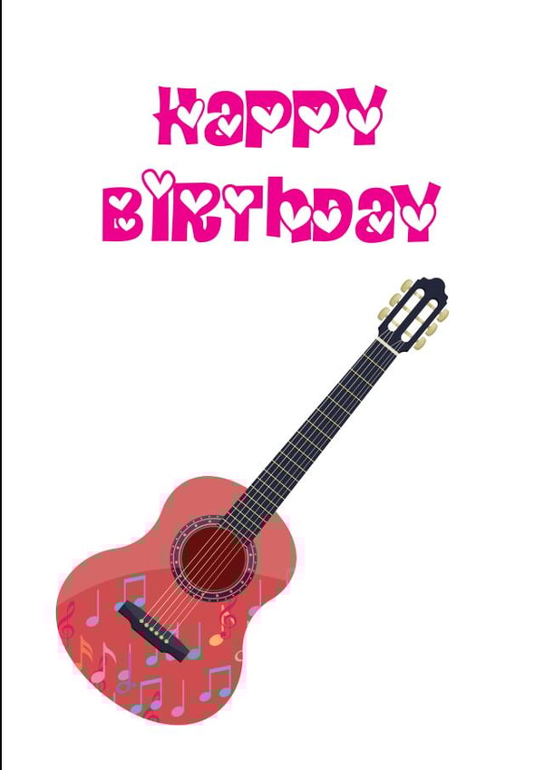 Guitar Birthday Card created by Zesty Cards