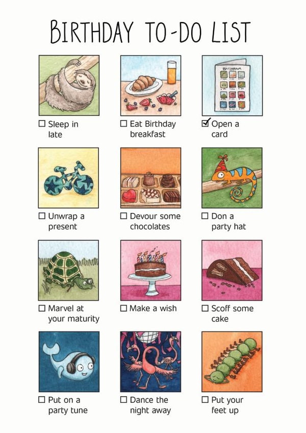 Birthday To-Do List created by Lucy Reynolds