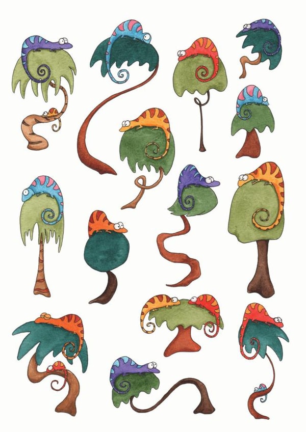 Colourful Chameleons created by Lucy Reynolds