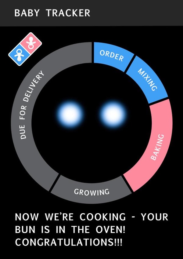 Dominos style new baby tracker pregnancy congratulations friend card created by The Girl Next Draw Cards