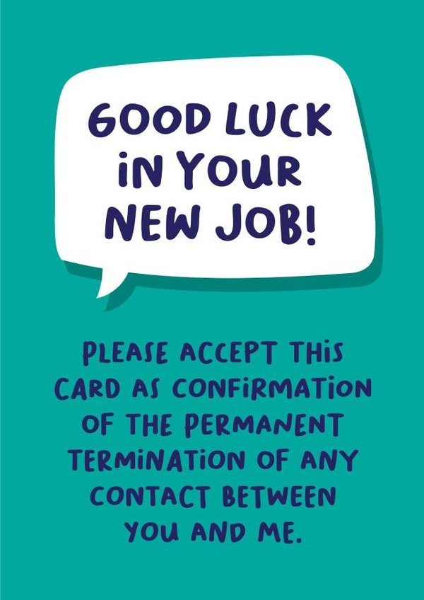 Good Luck Job Card created by Norm & Then