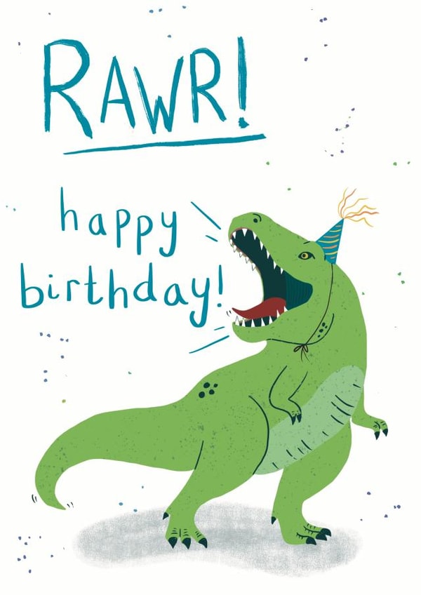 T-Rex Birthday Card created by Sarah A Illustration
