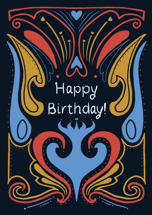 Cute flower pattern birthday card created by Lena Semenova