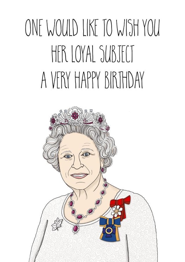 Birthday greetings from the Queen card created by Adam Regester