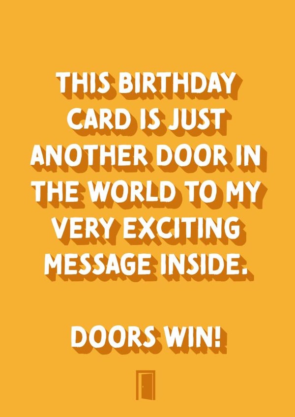 Doors Vs Wheels Funny Birthday Card Internet Debate created by Cards from Designers