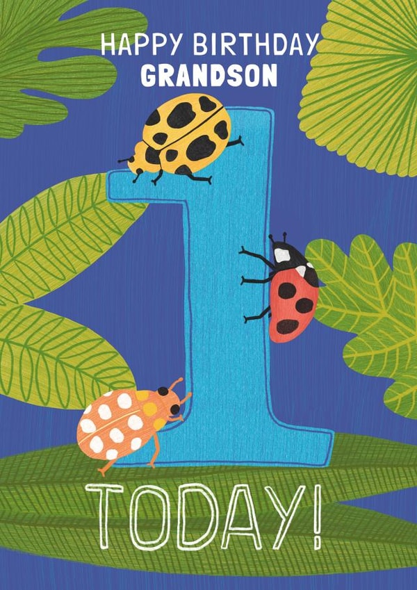 Grandson first birthday card created by Made by Burbs