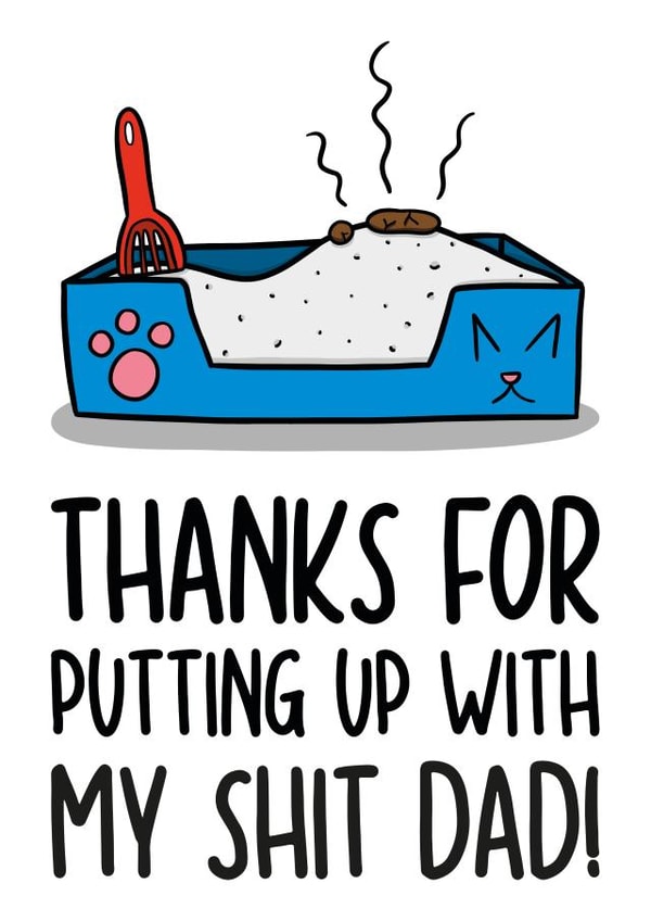 Litter Tray Cat Dad Card created by TeePee Creations