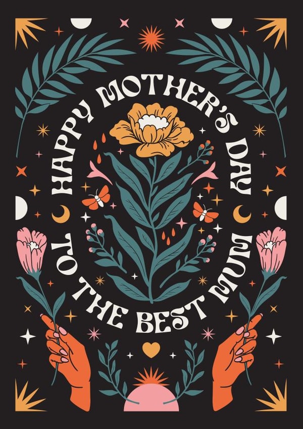 Pretty Mothers Day Card - Mum - Spiritual - Happy Mother's Day To The Best Mum created by Oh Ellie Studio