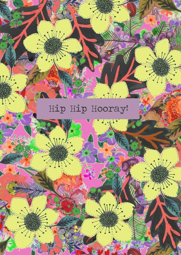Hip Hip Hooray greeting card created by Mary's House Designs