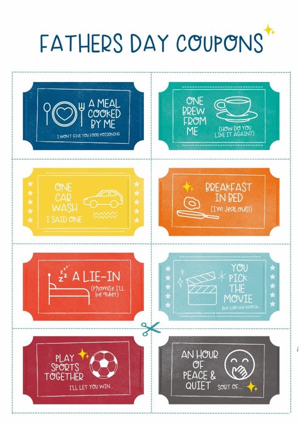Fathers Day Coupons created by Lucy Rose Party