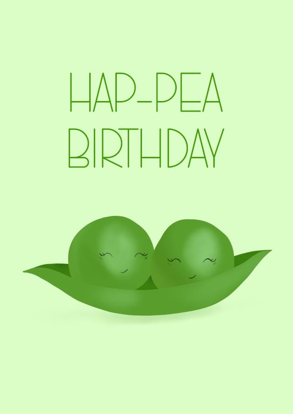 Hap-pea Birthday Card created by Moo Cow Design