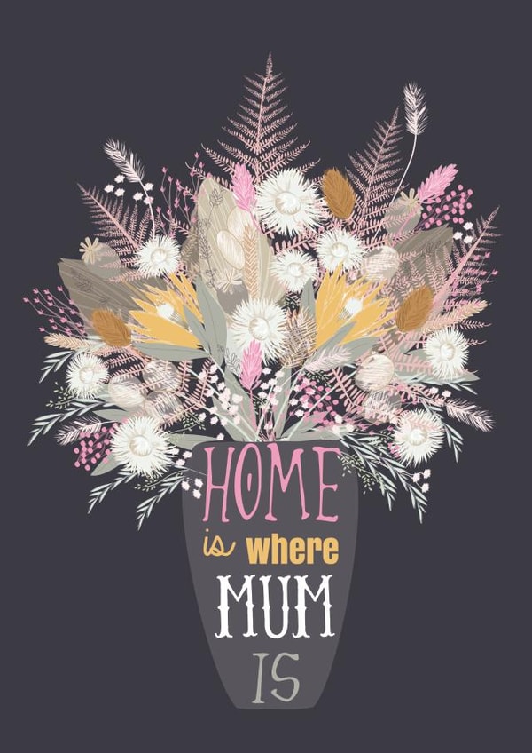 Home is where mum is created by Melmade Stationery